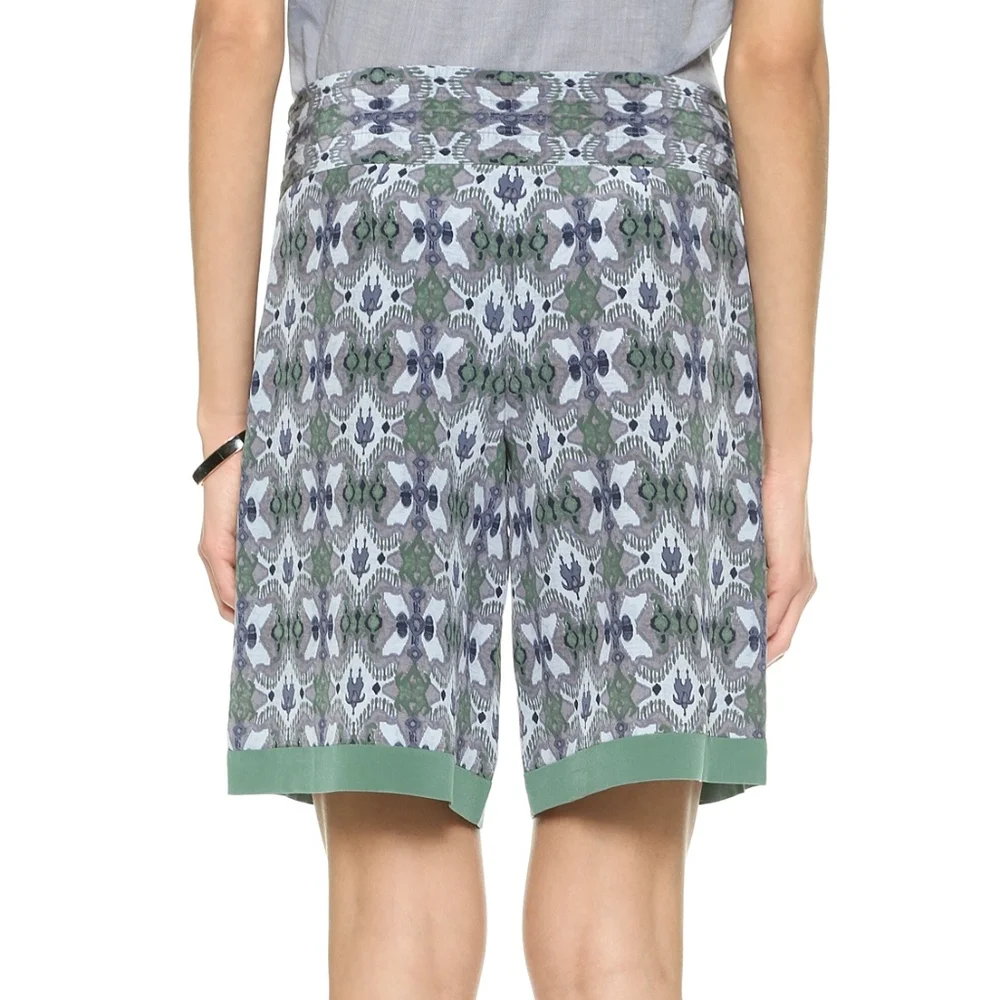 NWT Tory Burch Merin Print Silk Shorts in Bedford‎ Gray [SZ 0 ]